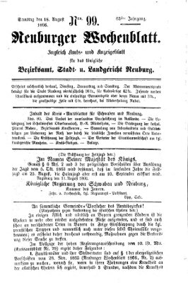 Neuburger Wochenblatt Samstag 18. August 1866