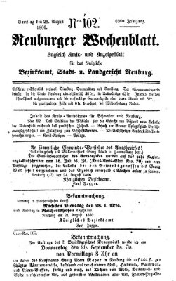 Neuburger Wochenblatt Samstag 25. August 1866