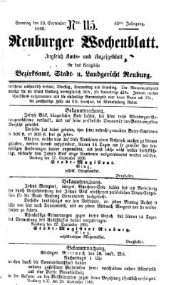 Neuburger Wochenblatt Sonntag 23. September 1866