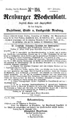 Neuburger Wochenblatt Dienstag 25. September 1866