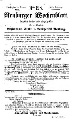 Neuburger Wochenblatt Dienstag 23. Oktober 1866