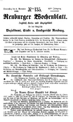 Neuburger Wochenblatt Donnerstag 8. November 1866