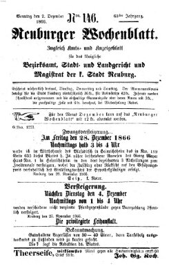 Neuburger Wochenblatt Sonntag 2. Dezember 1866