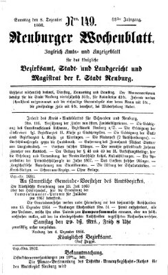 Neuburger Wochenblatt Samstag 8. Dezember 1866