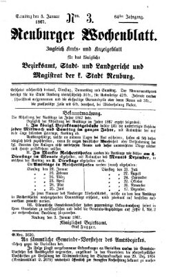 Neuburger Wochenblatt Samstag 5. Januar 1867