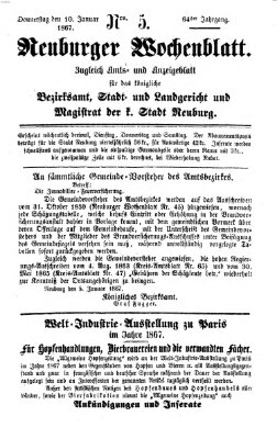 Neuburger Wochenblatt Donnerstag 10. Januar 1867