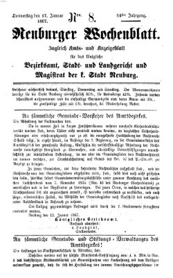 Neuburger Wochenblatt Donnerstag 17. Januar 1867