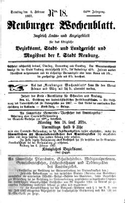 Neuburger Wochenblatt Samstag 9. Februar 1867