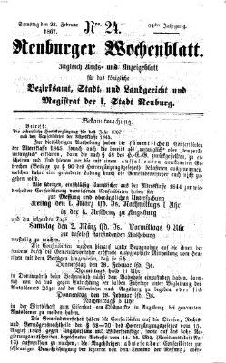 Neuburger Wochenblatt Samstag 23. Februar 1867