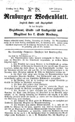 Neuburger Wochenblatt Dienstag 5. März 1867