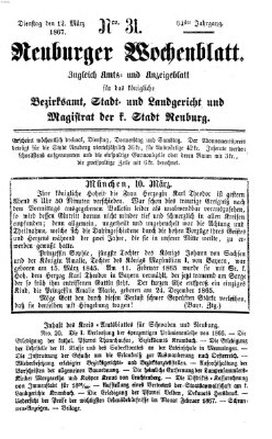 Neuburger Wochenblatt Dienstag 12. März 1867