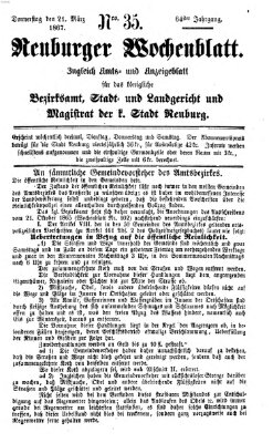 Neuburger Wochenblatt Donnerstag 21. März 1867