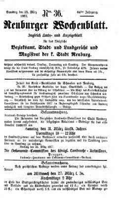 Neuburger Wochenblatt Samstag 23. März 1867