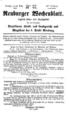 Neuburger Wochenblatt Dienstag 26. März 1867