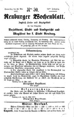 Neuburger Wochenblatt Donnerstag 16. Mai 1867