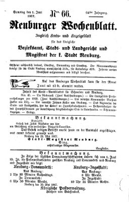 Neuburger Wochenblatt Samstag 1. Juni 1867