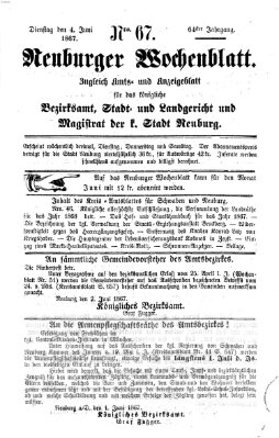 Neuburger Wochenblatt Dienstag 4. Juni 1867