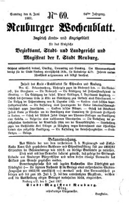 Neuburger Wochenblatt Samstag 8. Juni 1867