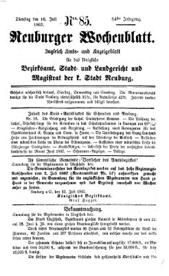 Neuburger Wochenblatt Dienstag 16. Juli 1867