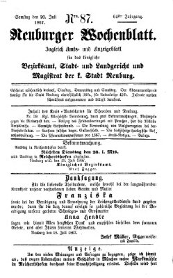 Neuburger Wochenblatt Samstag 20. Juli 1867