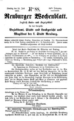 Neuburger Wochenblatt Dienstag 23. Juli 1867