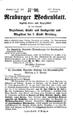 Neuburger Wochenblatt Samstag 27. Juli 1867