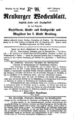 Neuburger Wochenblatt Samstag 10. August 1867