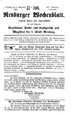 Neuburger Wochenblatt Dienstag 3. September 1867