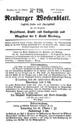 Neuburger Wochenblatt Samstag 19. Oktober 1867