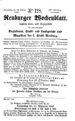 Neuburger Wochenblatt Donnerstag 24. Oktober 1867