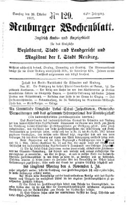 Neuburger Wochenblatt Samstag 26. Oktober 1867