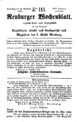 Neuburger Wochenblatt Donnerstag 28. November 1867