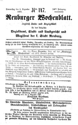 Neuburger Wochenblatt Donnerstag 5. Dezember 1867