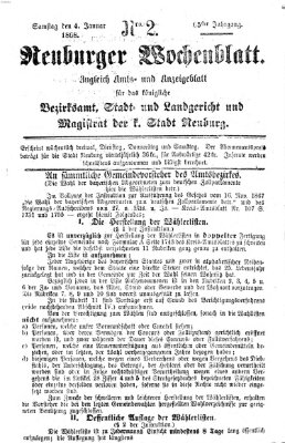 Neuburger Wochenblatt Samstag 4. Januar 1868