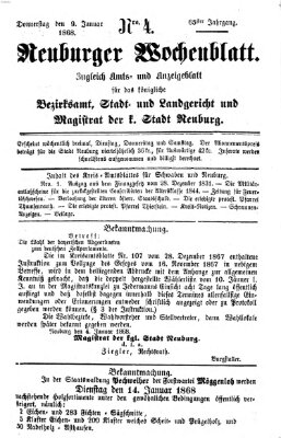 Neuburger Wochenblatt Donnerstag 9. Januar 1868