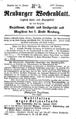 Neuburger Wochenblatt Samstag 11. Januar 1868