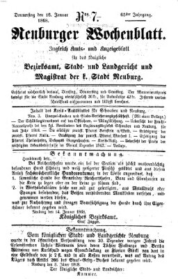 Neuburger Wochenblatt Donnerstag 16. Januar 1868