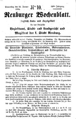 Neuburger Wochenblatt Donnerstag 23. Januar 1868