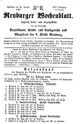 Neuburger Wochenblatt Samstag 25. Januar 1868