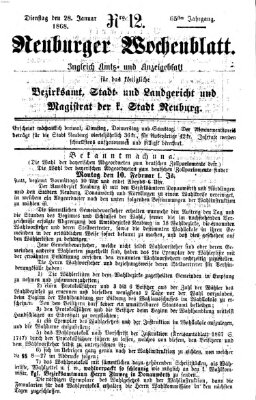 Neuburger Wochenblatt Dienstag 28. Januar 1868