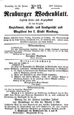 Neuburger Wochenblatt Donnerstag 30. Januar 1868