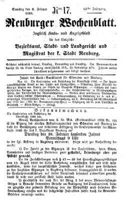 Neuburger Wochenblatt Samstag 8. Februar 1868