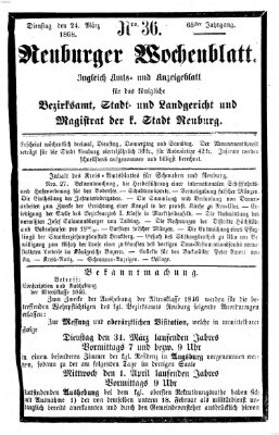 Neuburger Wochenblatt Dienstag 24. März 1868