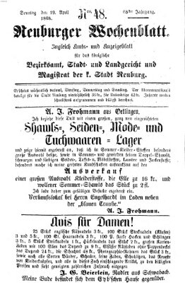 Neuburger Wochenblatt Sonntag 19. April 1868