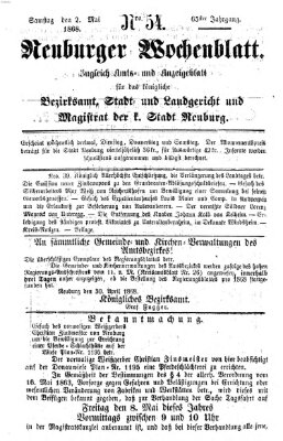 Neuburger Wochenblatt Samstag 2. Mai 1868