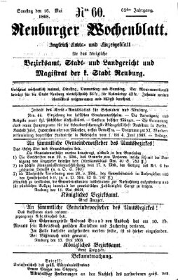 Neuburger Wochenblatt Samstag 16. Mai 1868