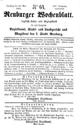 Neuburger Wochenblatt Dienstag 26. Mai 1868