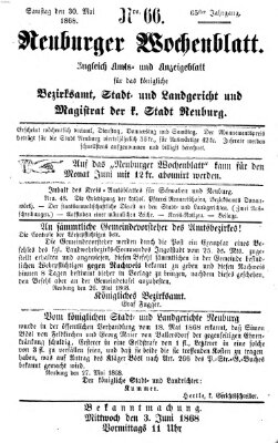 Neuburger Wochenblatt Samstag 30. Mai 1868