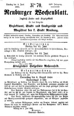 Neuburger Wochenblatt Dienstag 9. Juni 1868