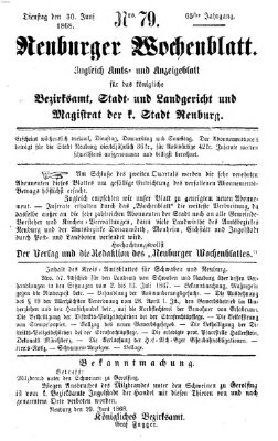 Neuburger Wochenblatt Dienstag 30. Juni 1868